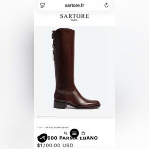Sartore Brown Leather knee high riding Boots